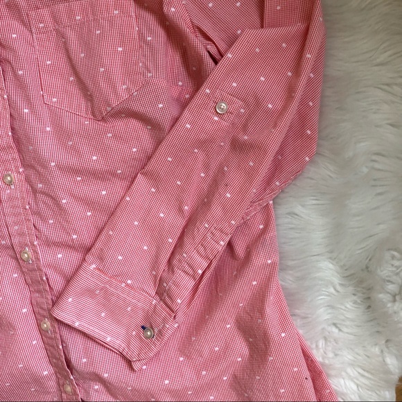 Talbots Red Button Up Top Shirt - Picture 5 of 5